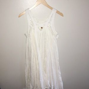 Free People Free Flowing White Embroidered Dress